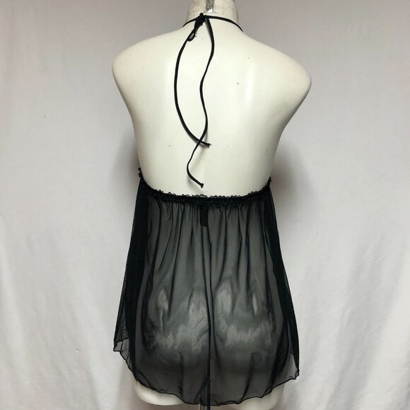 La Senza Love Black & Pink Mesh Baby Doll Lingerie Size Med - Picture 2 of 11